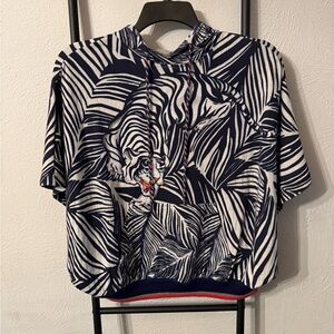 Anthropologie bl^nk London Animal Print Hooded Top Size Small